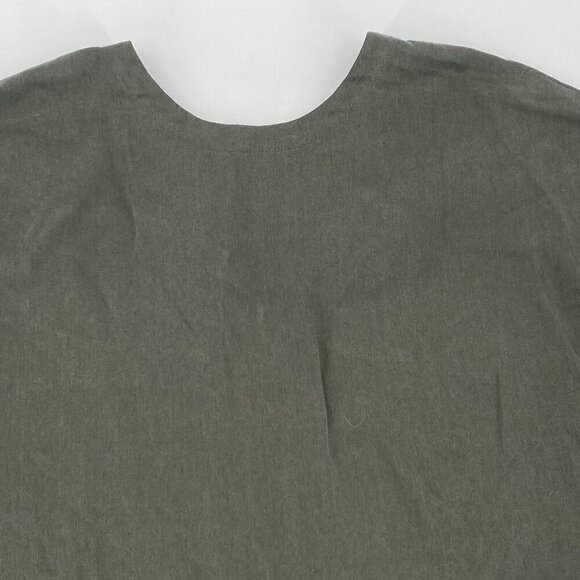 VETTA Size XS Olive Green Tencel Button Front Tunic Top Made In USA Pockets - Picture 5 of 13